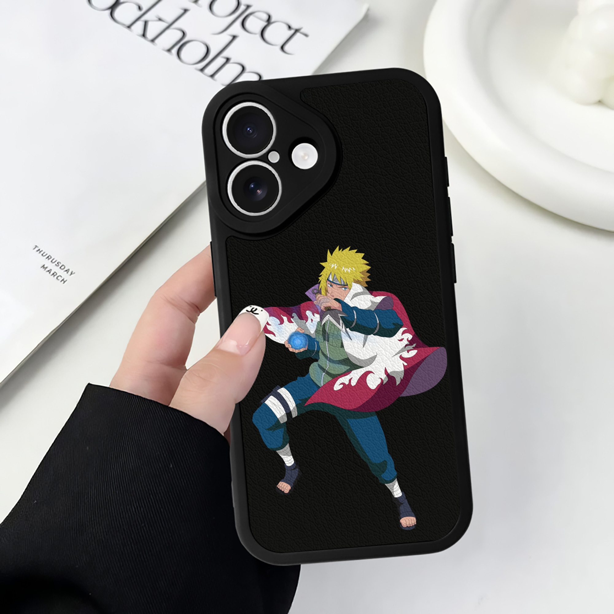 （画像用） NARUTO -ナルト- 波風 ミナト Namikaze Minato 【iPhone 16シリーズ対応】シリコンスマホケース（レザー調） 材質：シリコン